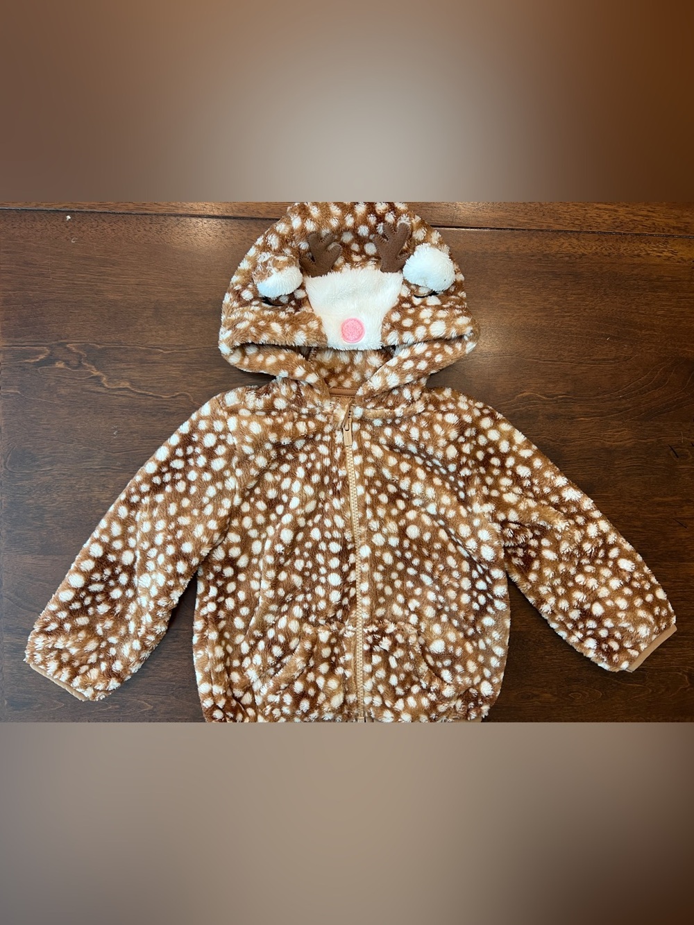 Toddler Size 3T Deer Zip Up Hoodie Jacket Fleece